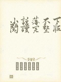 小说落不下免费阅读完整版