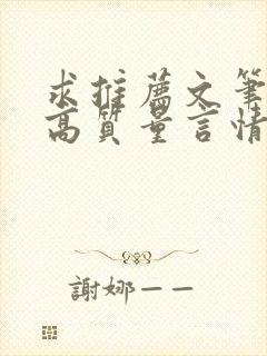 求推荐文笔好的高质量言情小说