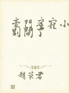 豪门蜜宠小甜妻别闹了封面