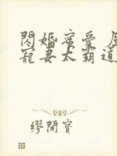 闪婚蜜爱 厉少宠妻太霸道