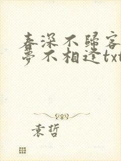 春深不归客,清梦不相逢txt