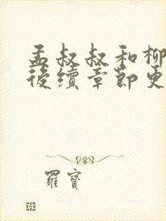 孟叔叔和柳阿姨后续章节更新时间