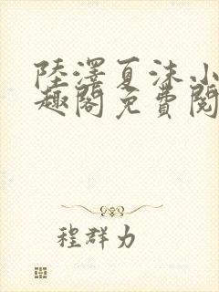 陆泽夏沫小说笔趣阁免费阅读封面