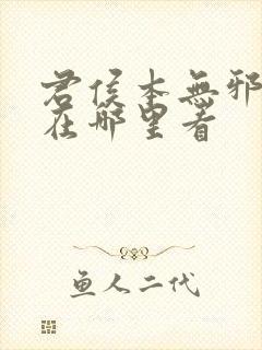 君侯本无邪小说在哪里看封面