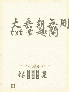 大乘期无删减版txt笔趣阁
