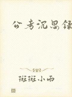 公考沉思录