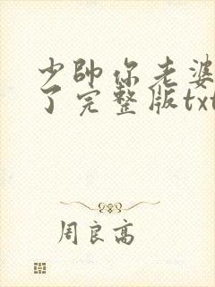 少帅你老婆又跑了完整版txt