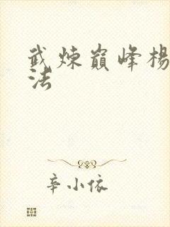 武炼巅峰杨开功法封面