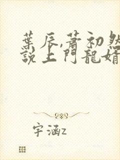 叶辰,萧初然小说上门龙婿