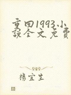 重回1993小说全文免费阅读无弹窗
