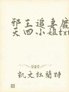 邪王追妻废材逆天四小姐txt下载