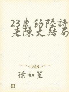 23岁的陆诗琪老陈大结局