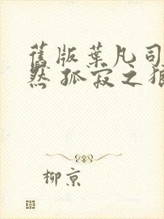 旧版叶凡司空嫣然 孤寂之狼封面