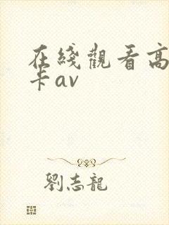 在线观看高清不卡av
