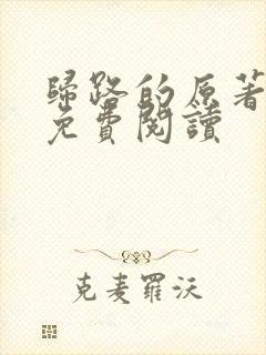 归路的原著小说免费阅读封面