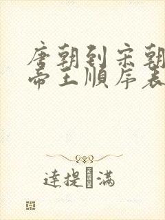 唐朝到宋朝历代帝王顺序表