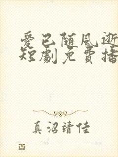 爱已随风逝沈凝短剧免费播放