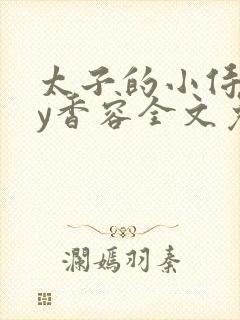 太子的小侍妾by香容全文免费阅读封面