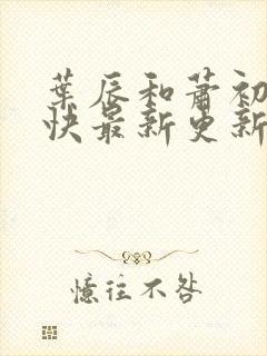 叶辰和萧初然最快最新更新封面