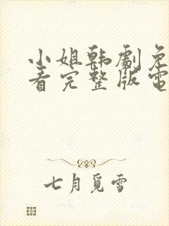 小姐韩剧免费观看完整版电视剧