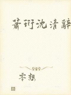 萧珩沈清辞小说封面