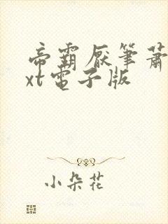 帝霸厌笔萧生txt电子版