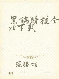 黑锅精校全本txt下载