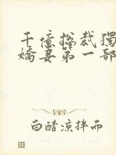 千亿总裁独宠小娇妻第一部全集短剧封面