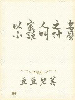 以家人之名原著小说叫什么名字