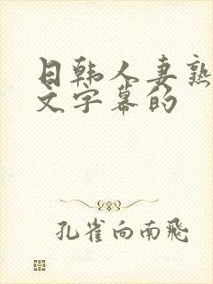 日韩人妻熟女中文字幕的