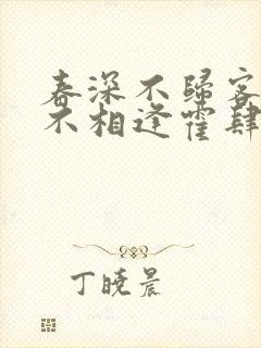 春深不归客清梦不相逢霍肆季毓清小说封面