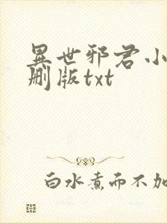 异世邪君小说未删版txt