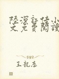 陆溟许佳小说全文免费阅读