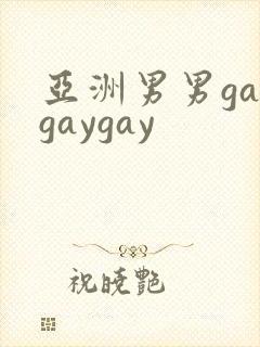 亚洲男男gaygaygay封面