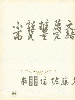 小说推荐文笔好高质量完结言情