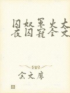 囚奴军火大佬日夜囚宠全文免费阅读封面