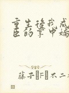 重生后我成了权臣的掌中娇完全版