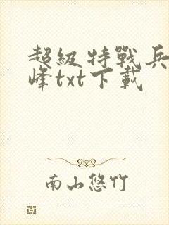 超级特战兵王张峰txt下载