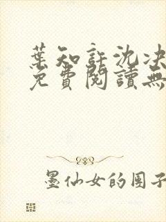 叶知许沈决全文免费阅读无弹窗
