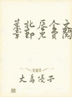 叶北辰全文最新章节免费阅读