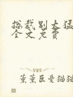 总裁别太猛小说全文免费封面
