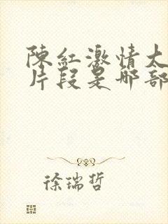 陈红激情大尺度片段是哪部封面