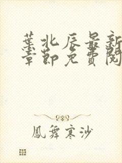 叶北辰最新更新章节免费阅读