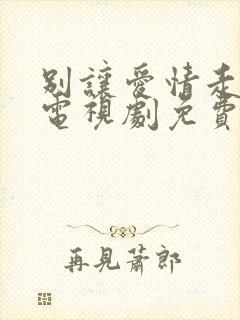 别让爱情走弯路电视剧免费观看封面