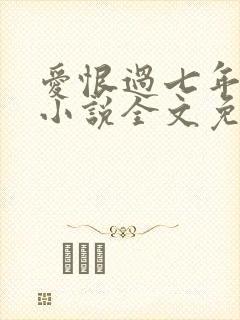 爱恨过七年原著小说全文免费阅读
