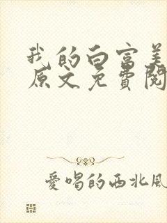 我的白富美老婆原文免费阅读封面