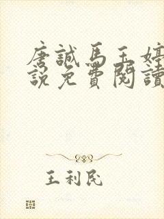 唐诚马玉婷 小说免费阅读封面