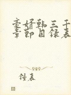 豪婿韩三千最新章节目录表封面