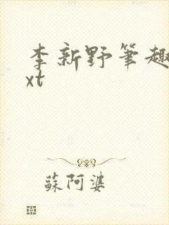 李新野笔趣阁txt