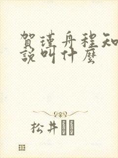 贺瑾舟程知鸢小说叫什么